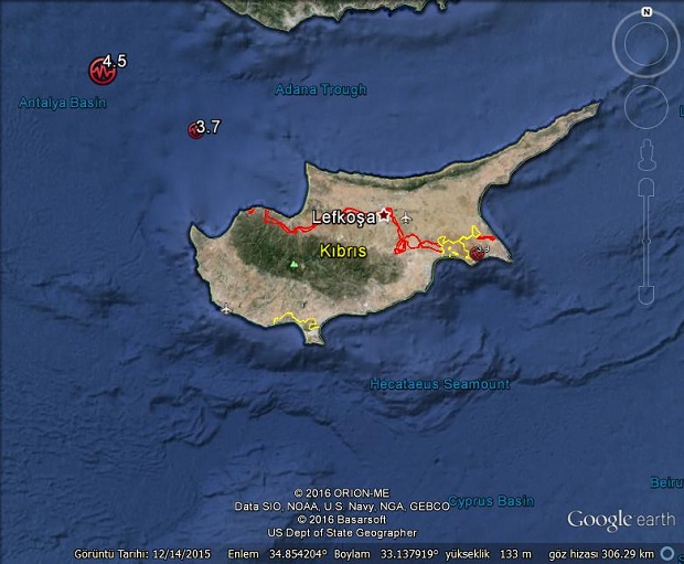 Kıbrıs’ta Bir Günde Üç Deprem