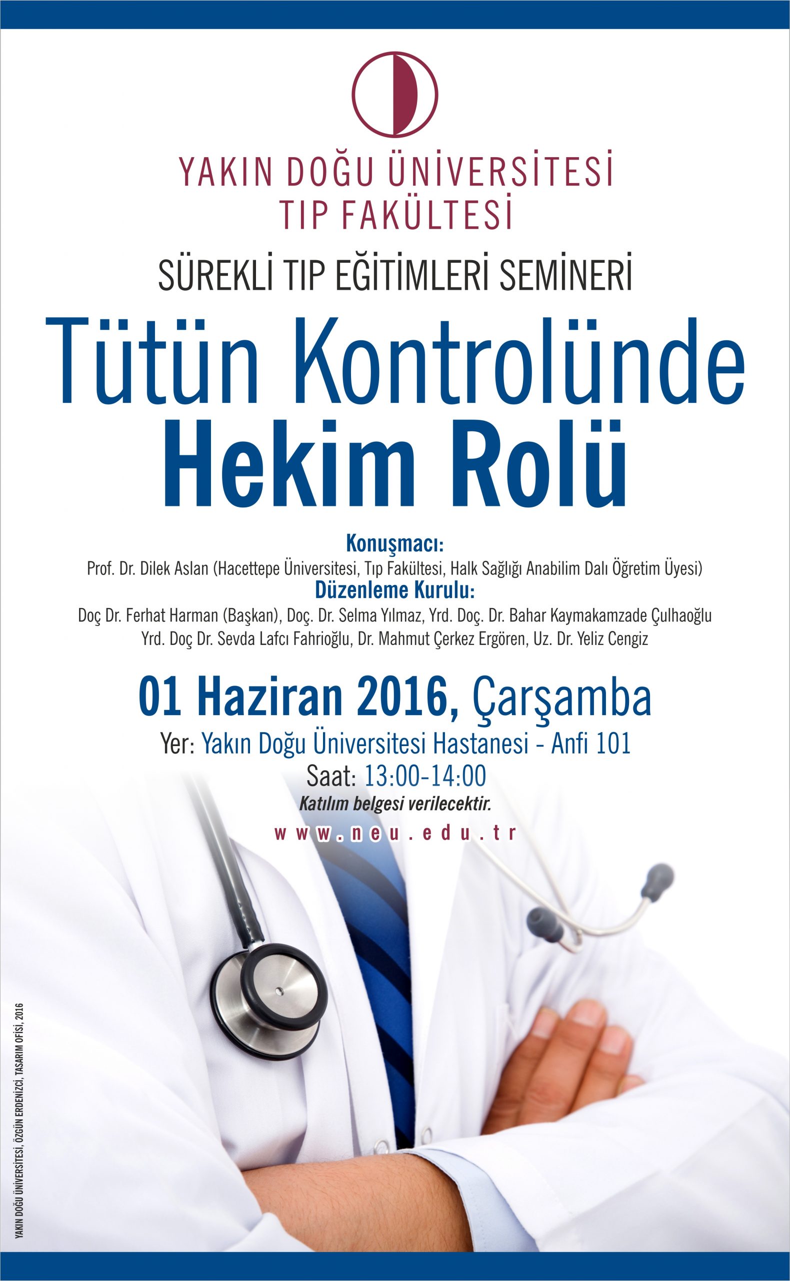 YDÜ Tıp Fakültesi Sürekli Tıp Eğitimleri Semineri: "Tütün Kontrolünden Hekim Rolü"