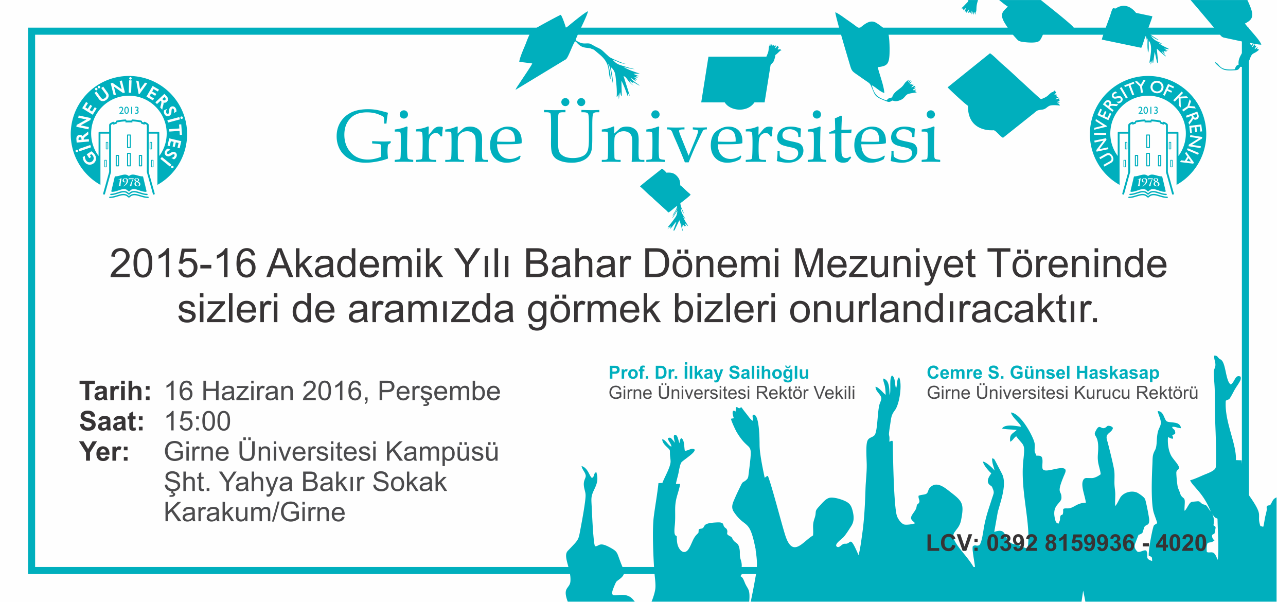 Kardeş Üniversitemiz Girne Üniversitesi’nin Mezuniyet Töreni
