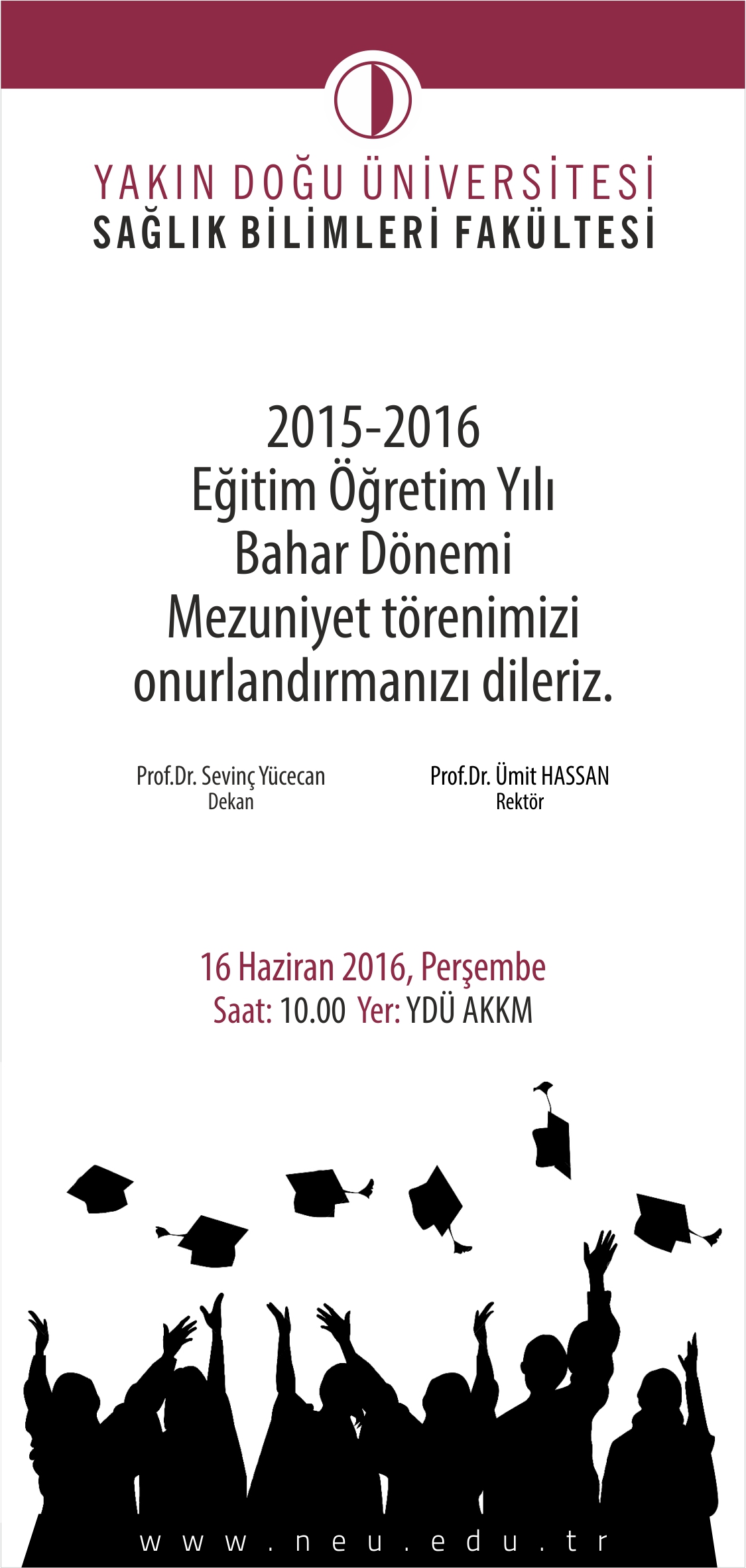 YDÜ, Sağlık Bilimleri Fakültesi 2015-2016 Eğitim Öğretim Yılı Mezuniyet Töreni