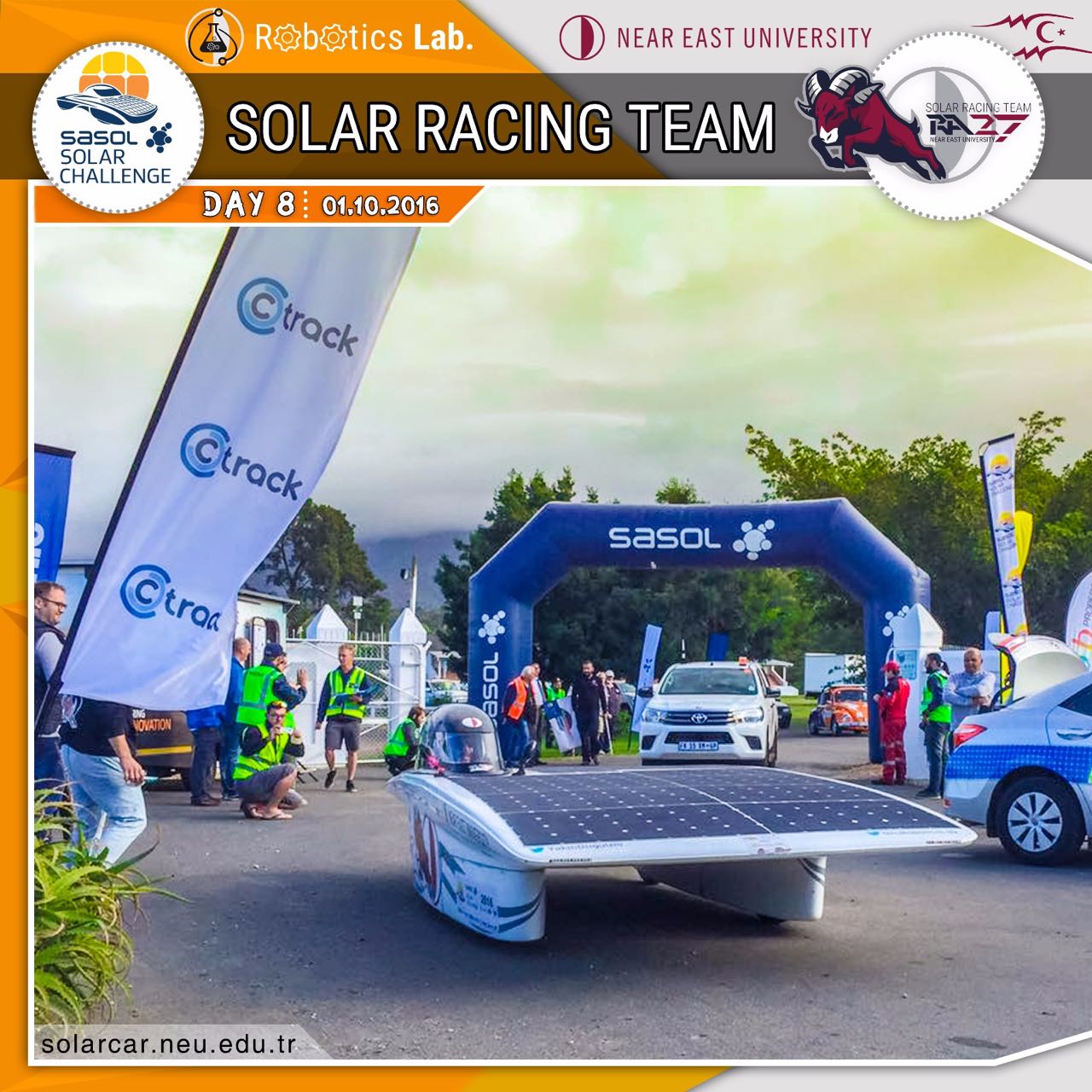 In South Africa Challenge, NEU-RA 27 ranks the leader-board as the 6th best solar team of the world