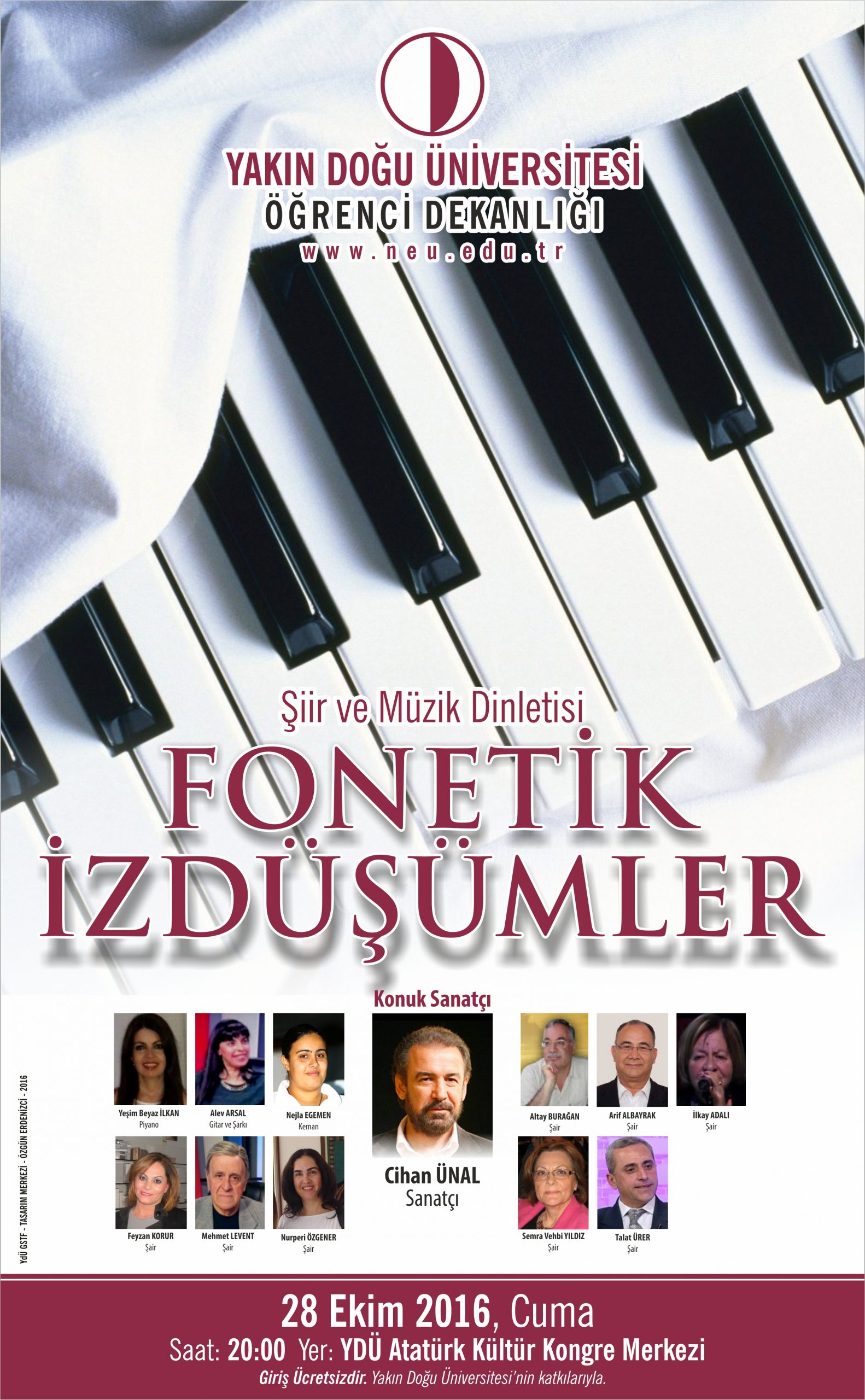 YDÜ Öğrenci Dekanlığı, Şiir ve Müzik Dinletisi: "Fonetik İzdüşümler"