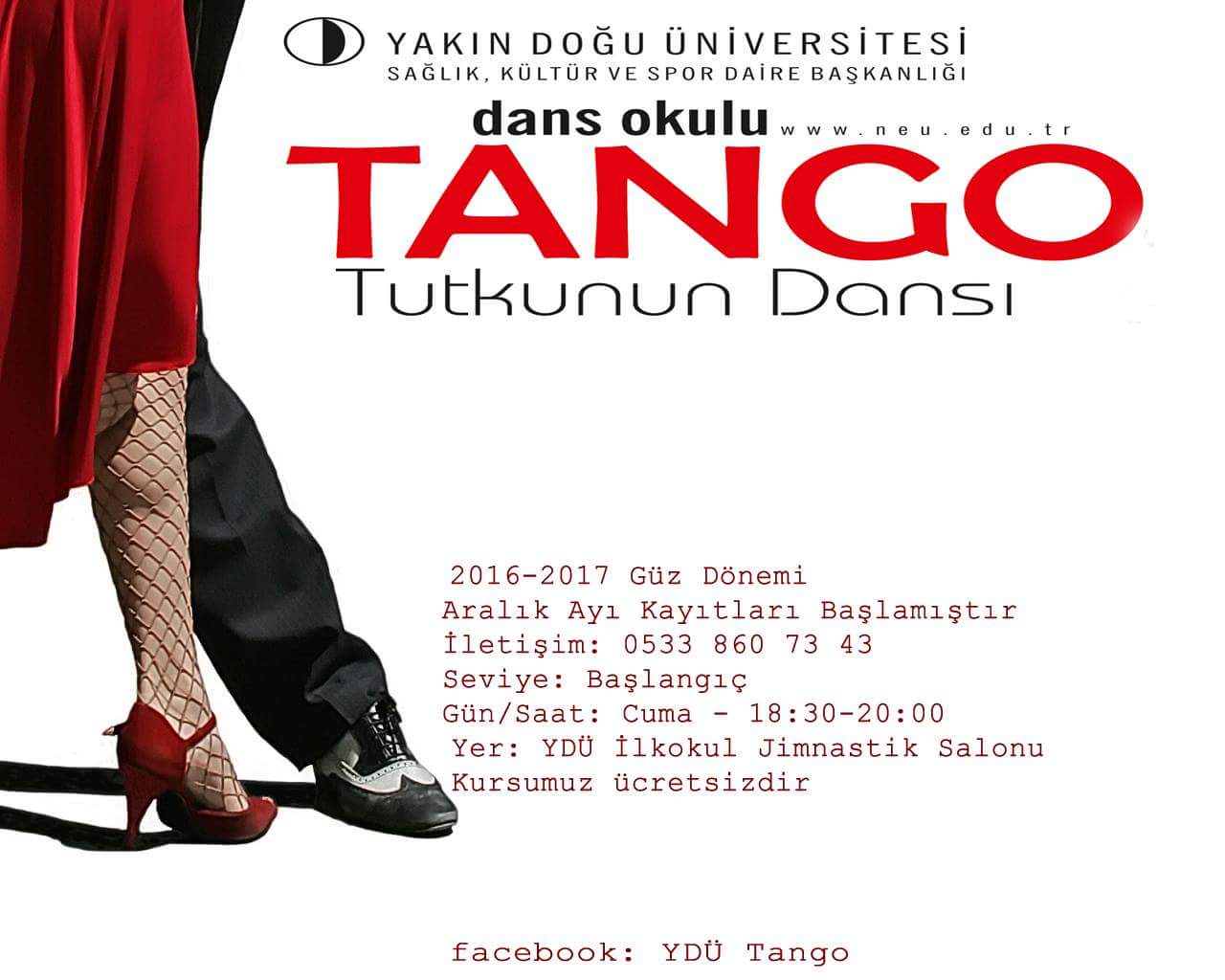 YDÜ Sağlık, Kültür ve Spor Daire Başkanlığı’na Bağlı Tango Kulübünün Aralık Ayı Kayıtları  Başlamıştır