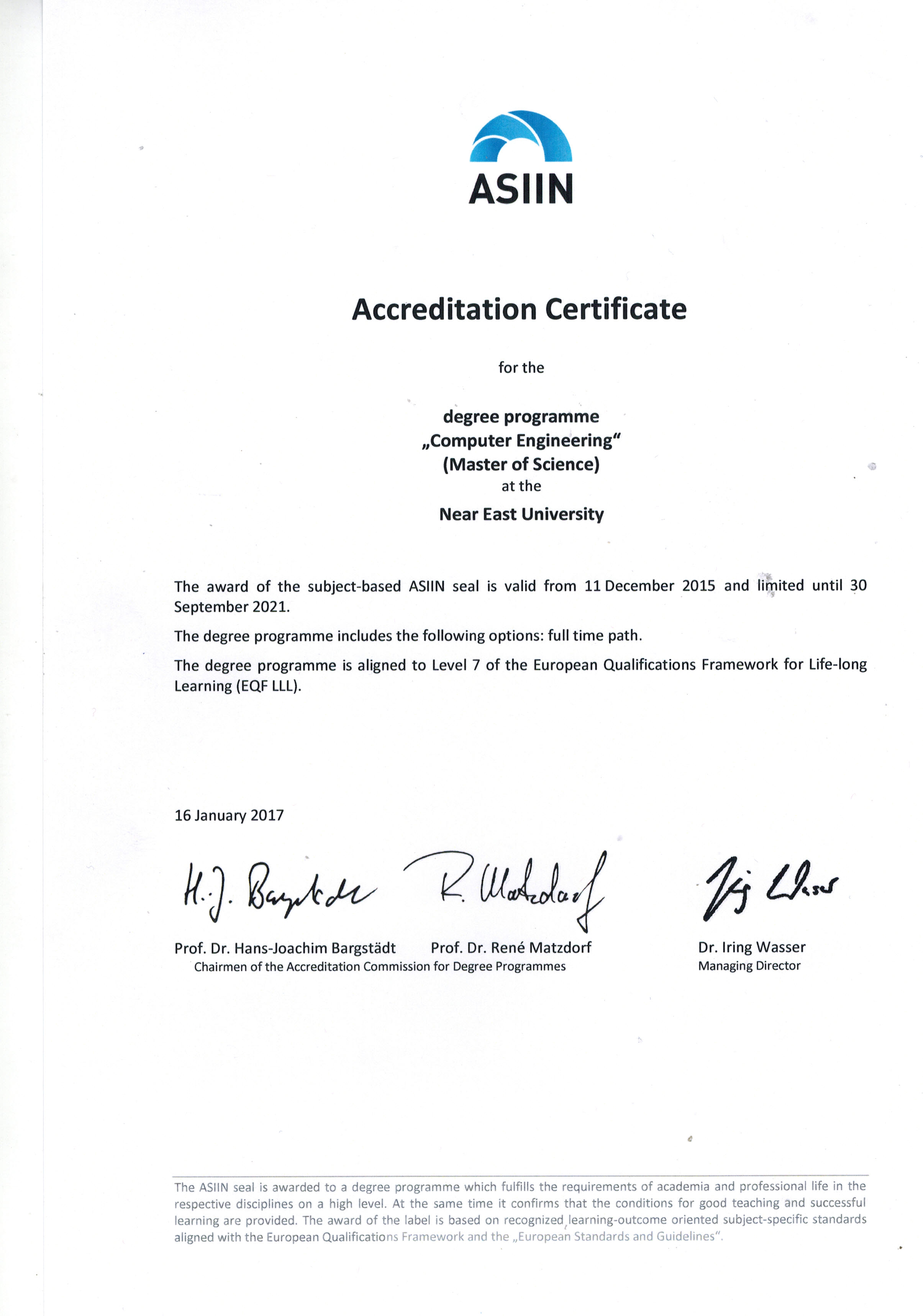 Accreditation Certificates – Near East University I neu.edu.tr