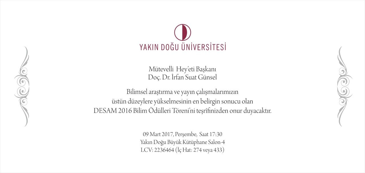 DESAM 2016 Bilim Ödülleri Sahiplerini Buluyor DESAM 2016 Bilim Ödülleri Sahiplerini Buluyor
