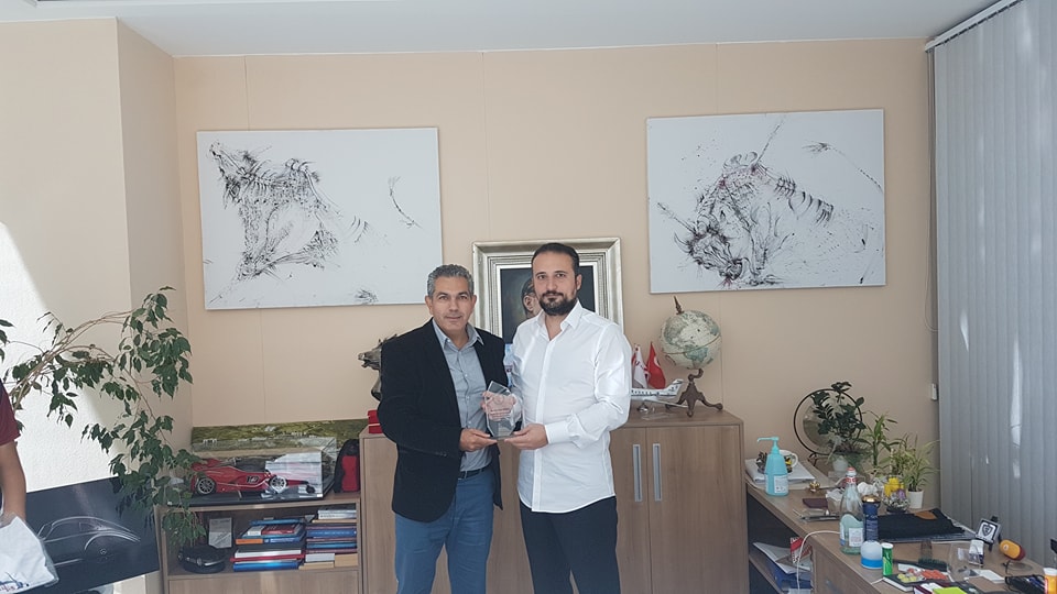 Badminton Federation of the Turkish Republic of Northern Cyprus presented a plaque of thanks to Assoc. Prof. Dr. İrfan S. Günsel