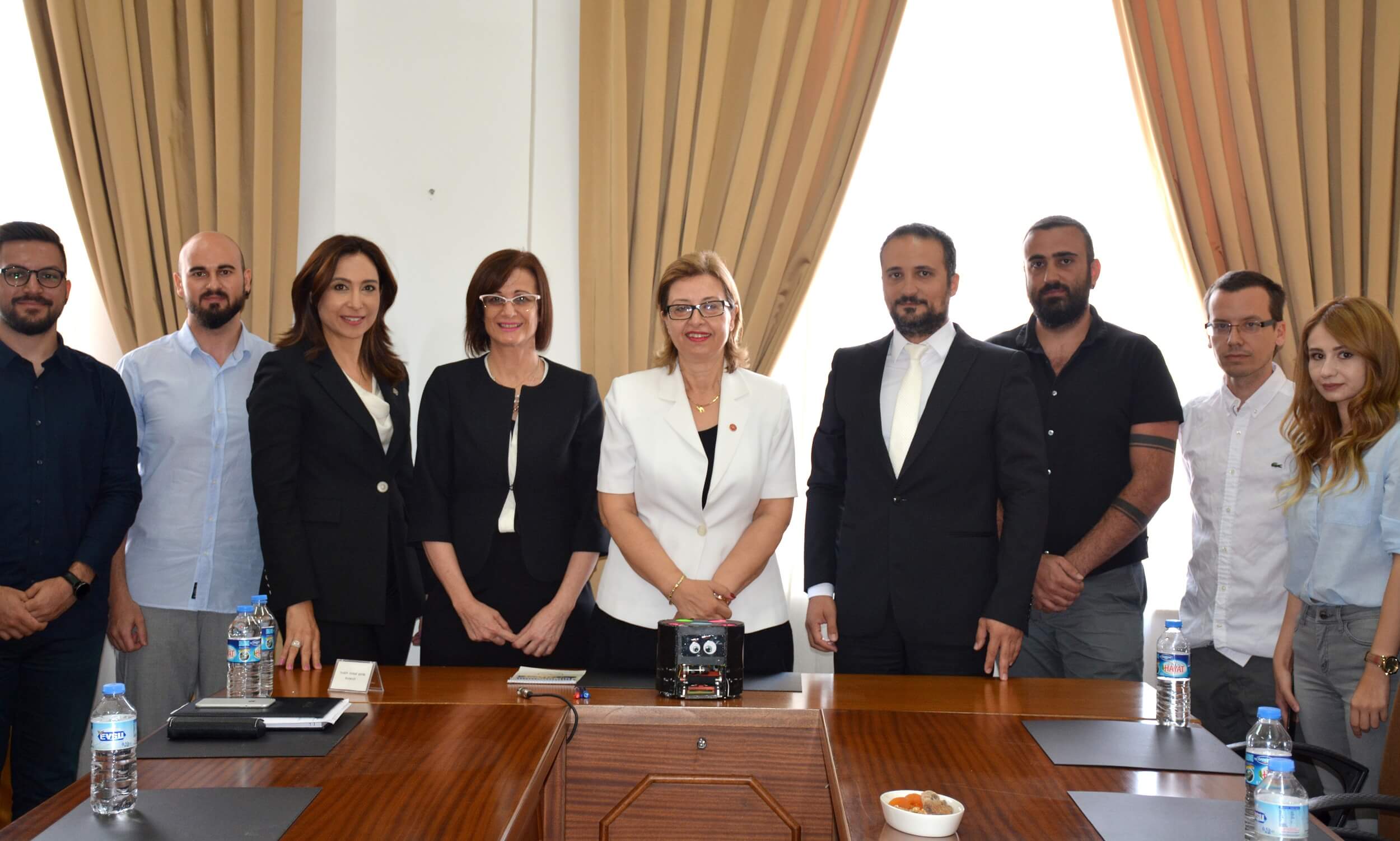 The World Champion Robotic Soccer Team of Near East University visits Narin Ferdi Şefik, President of the Supreme Court of TRNC