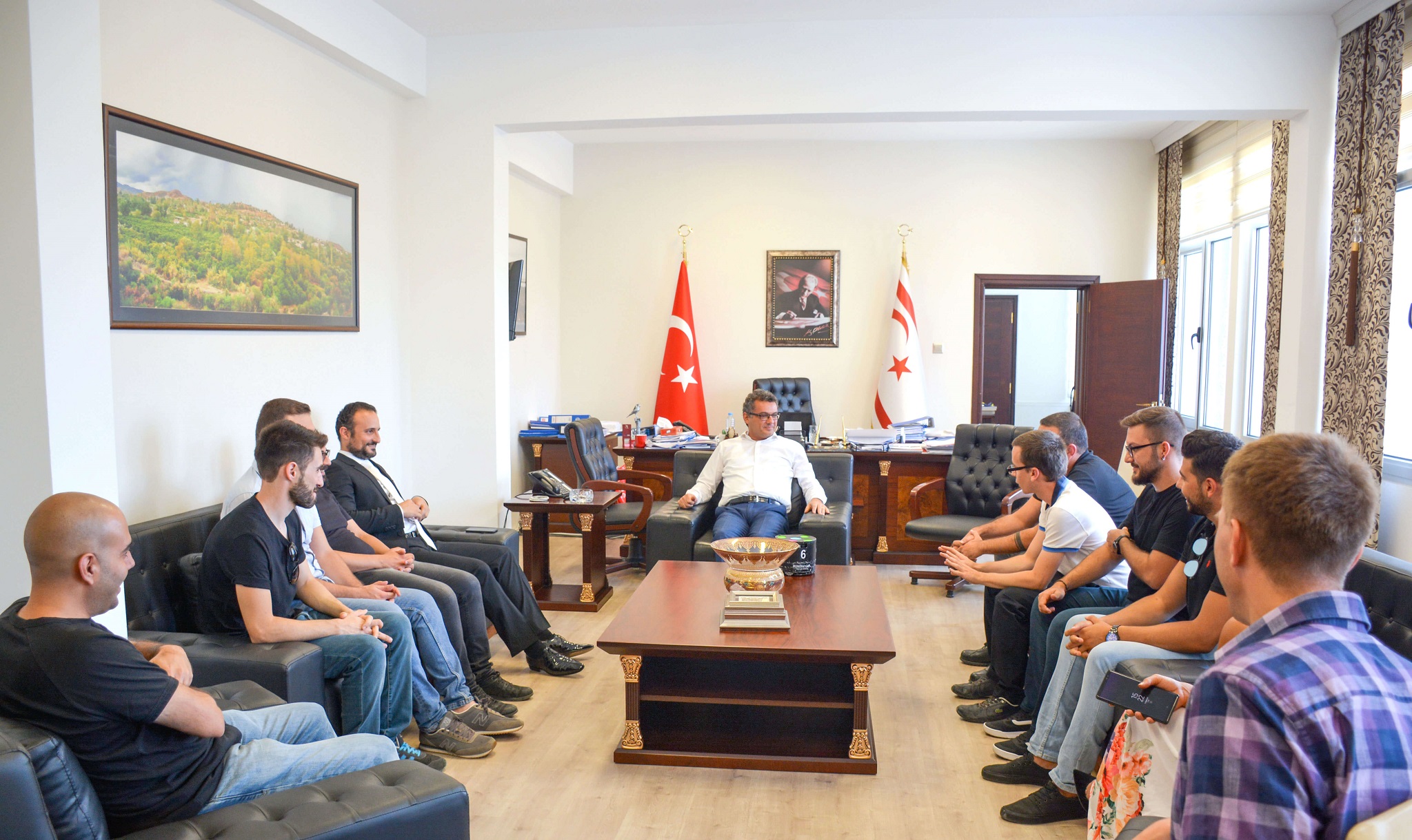 Information regarding the works that carried out in Near East University Robotic Laboratory on Autonomous (Unmanned) Bus was shared with the Prime Minister Tufan Erhürman