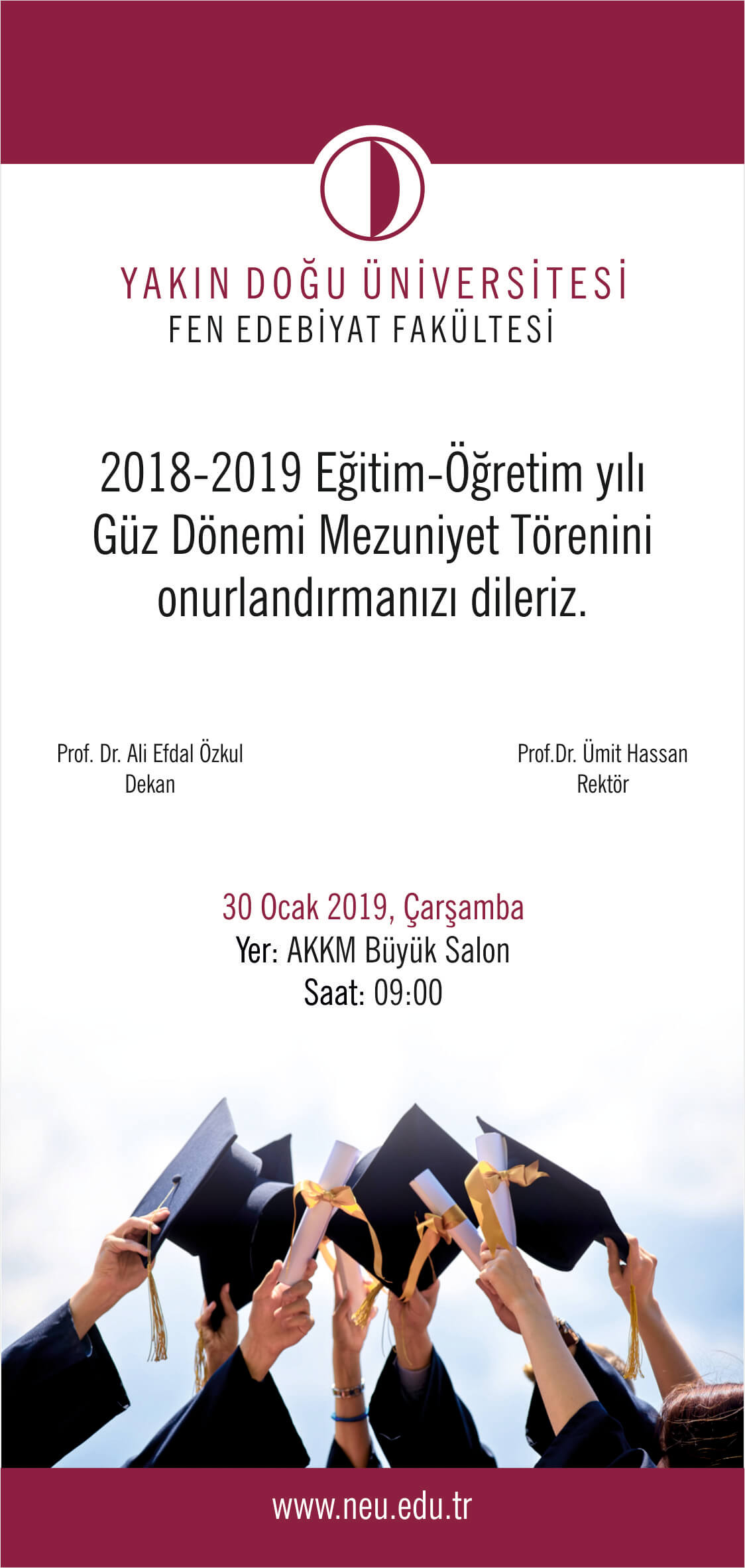 Fen Edebiyat Fakültesi 2018-2019 Eğitim-Öğretim Yılı Güz Dönemi Mezuniyet Töreni