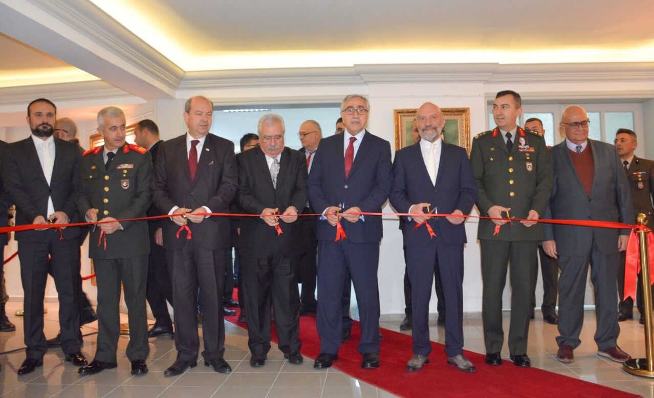 Featuring 165 original artworks of 92 artists, the exhibition themed “Dr. Fazıl Küçük and National Struggle” was opened at Cyprus Arts Center by TRNC President Mustafa Akıncı