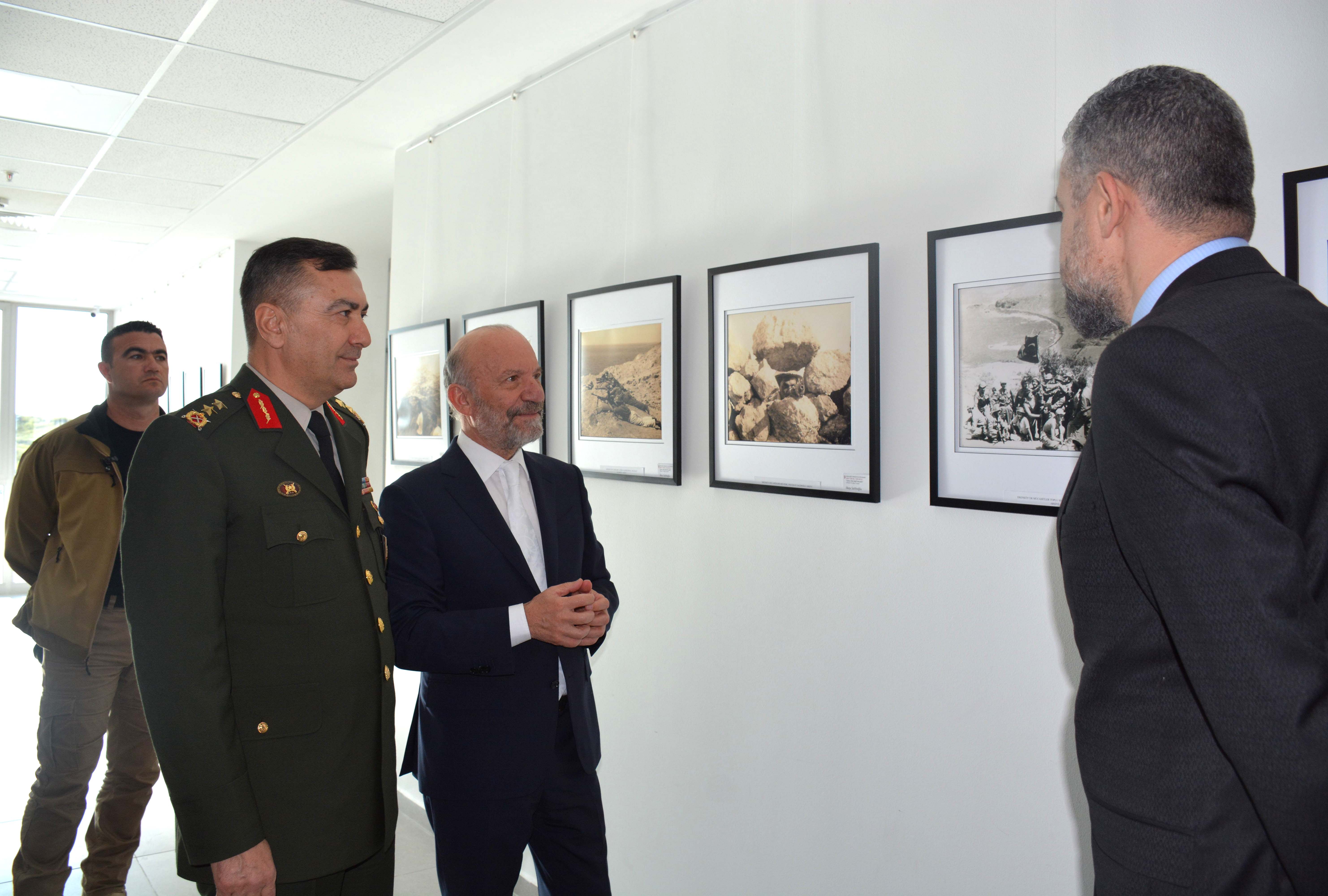 Major General Yıldırım, Brigadier General Algan and Brigadier General Volkan visited Five Exhibitions, which are on display at Near East University