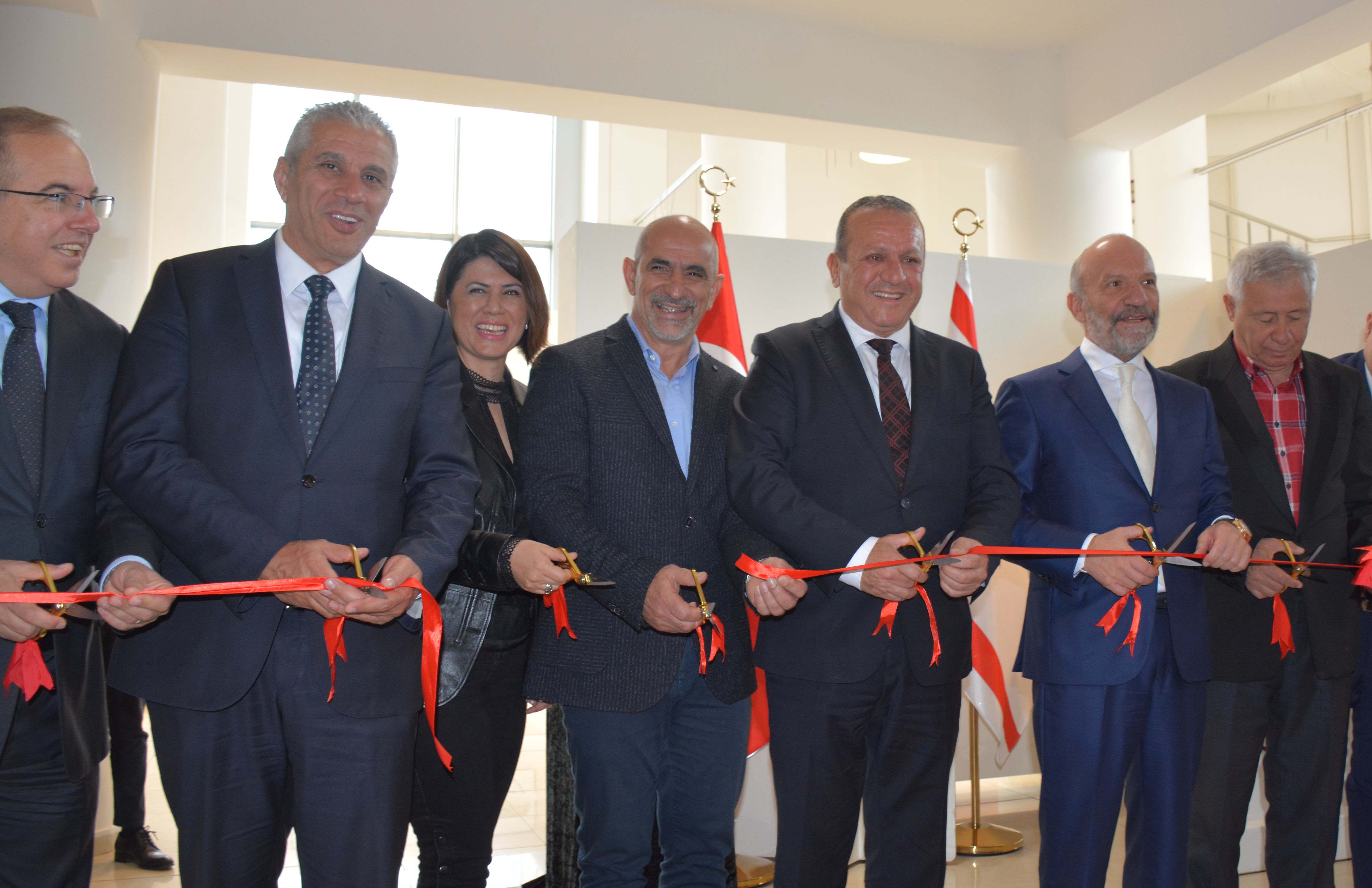 Yücel Yazgın’s Print Painting Exhibition titled “Cypriot Comments” consisting of 60 Works prepared by using different painting techniques opened by Minister of Tourism and Environment  Fikri Ataoğlu