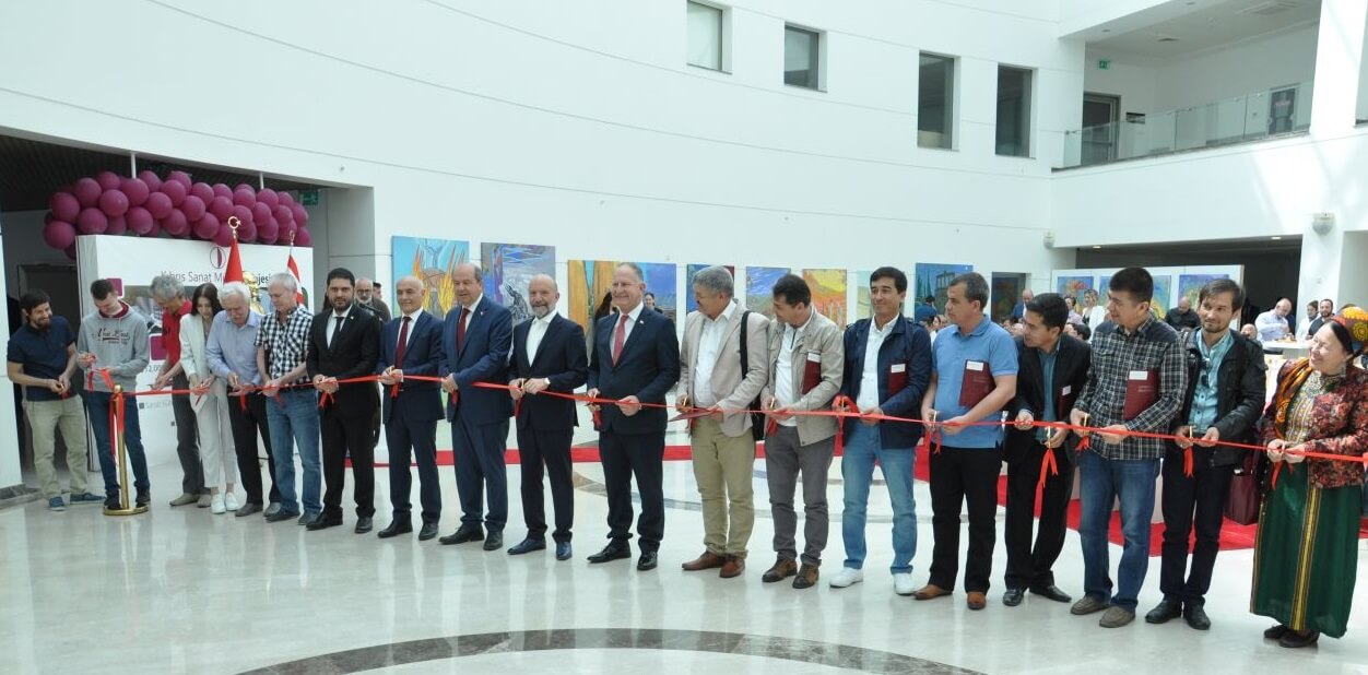 ”The Exhibition of Turkmenistan and Tatarstan Artists” consisting of 52 artworks opened by Ersin Tatar, President of the National Unity Party