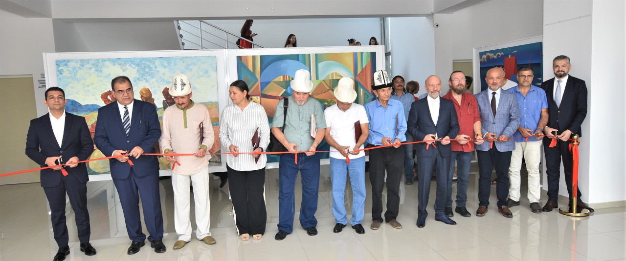 Kyrgyzstan Artists Painting Exhibition consisting of 25 Artworks exclusively prepared by 5 Artists from Kyrgyzstan for Cyprus Museum of Modern Arts opened by Minister of Labor and Social Security Faiz Sucuoğlu