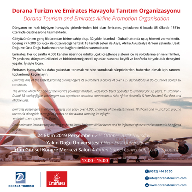 Dorana Turizm ve Emirates Havayolu Tanıtım Organizasyonu