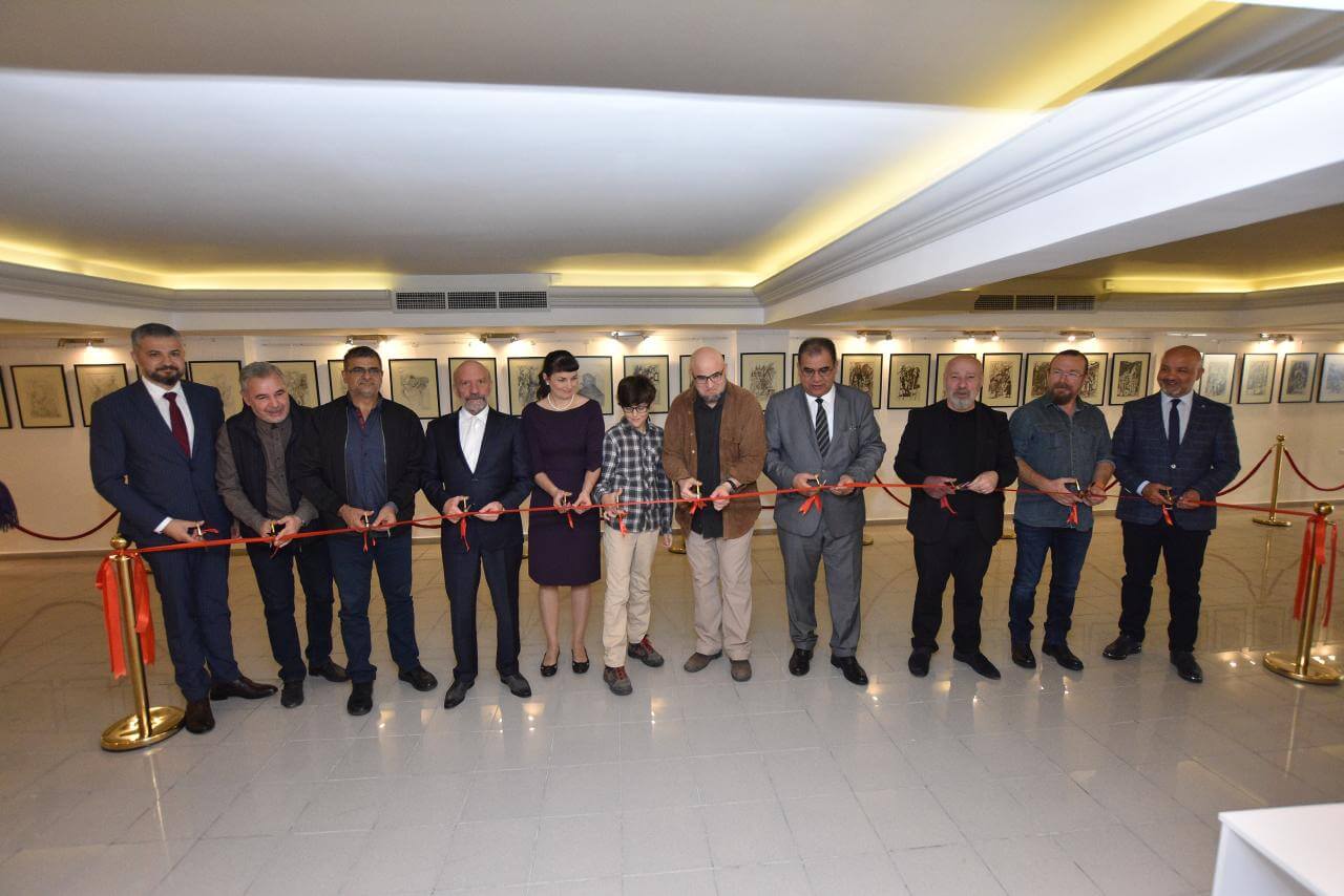 Turkish Artist Hakan Daloğlu’s Solo Exhibition consisting of 273 Sketch  and 2 Oil Painting exclusively made for Cyprus  Museum of Modern Arts opened by Labor and Social Security Minister Dr. Faiz Sucuoğlu