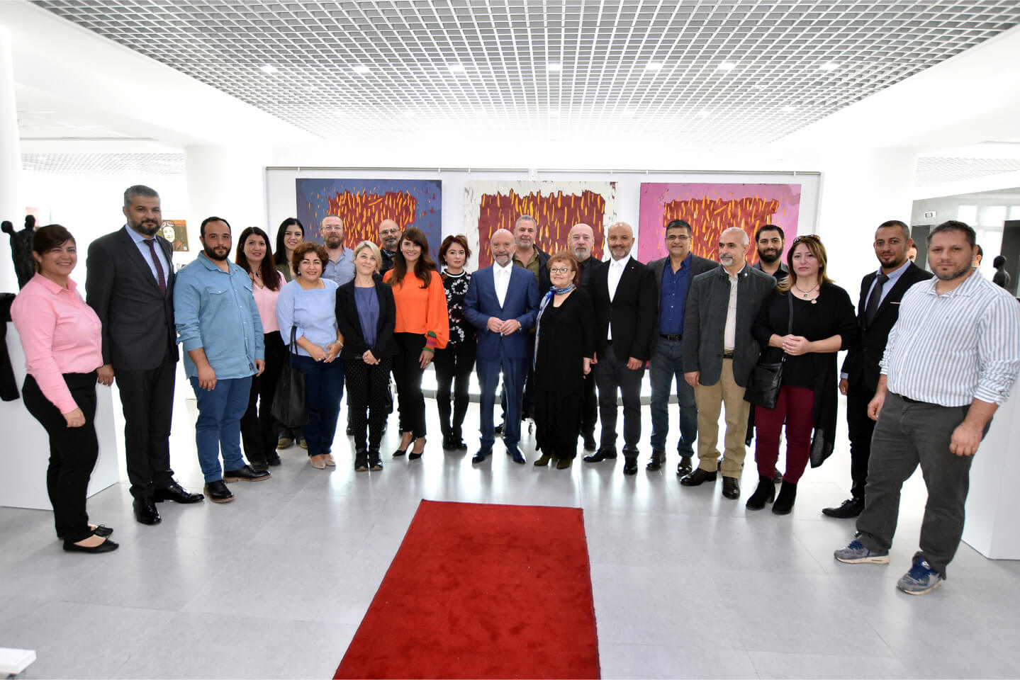Within the scope of the Republic Day Activities, the “Republic Exhibition” consisting of Works of 43 Artists and Solo Exhibition titled “51 Years in Art” of Turkish Cypriot Artist Özden Selenge opened by Minister of National Education and Culture Nazım Çavuşoğlu within the scope of Cyprus Museum of Modern Arts Project