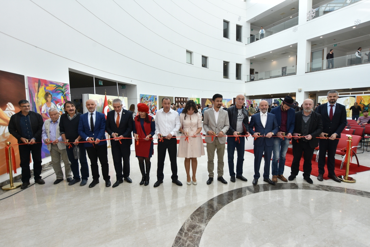 3 Solo Exhibitions of consisting of 65 Artworks of 3 Kazakh Artists and 2 Group Exhibitions consisting of 43 Artworks of Kazakh Artists and 21 Artworks of Azerbaijani Artists, all exclusively made for Cyprus Museum of Modern Arts, opened by Minister of Economy and Energy Hasan Taçoy
