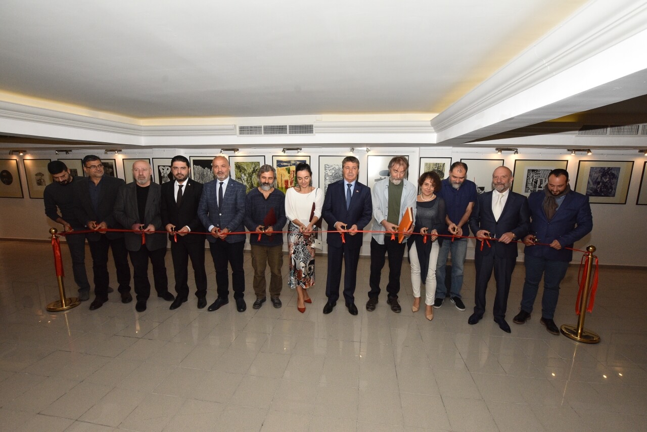 Two Group Exhibitions of Kazakh Artists and Turkish Printmaking Artists and Solo Exhibition of Kazakh Artist Umirbek Tleuliyev opened by Tourism and Environment Minister Ünal Üstel