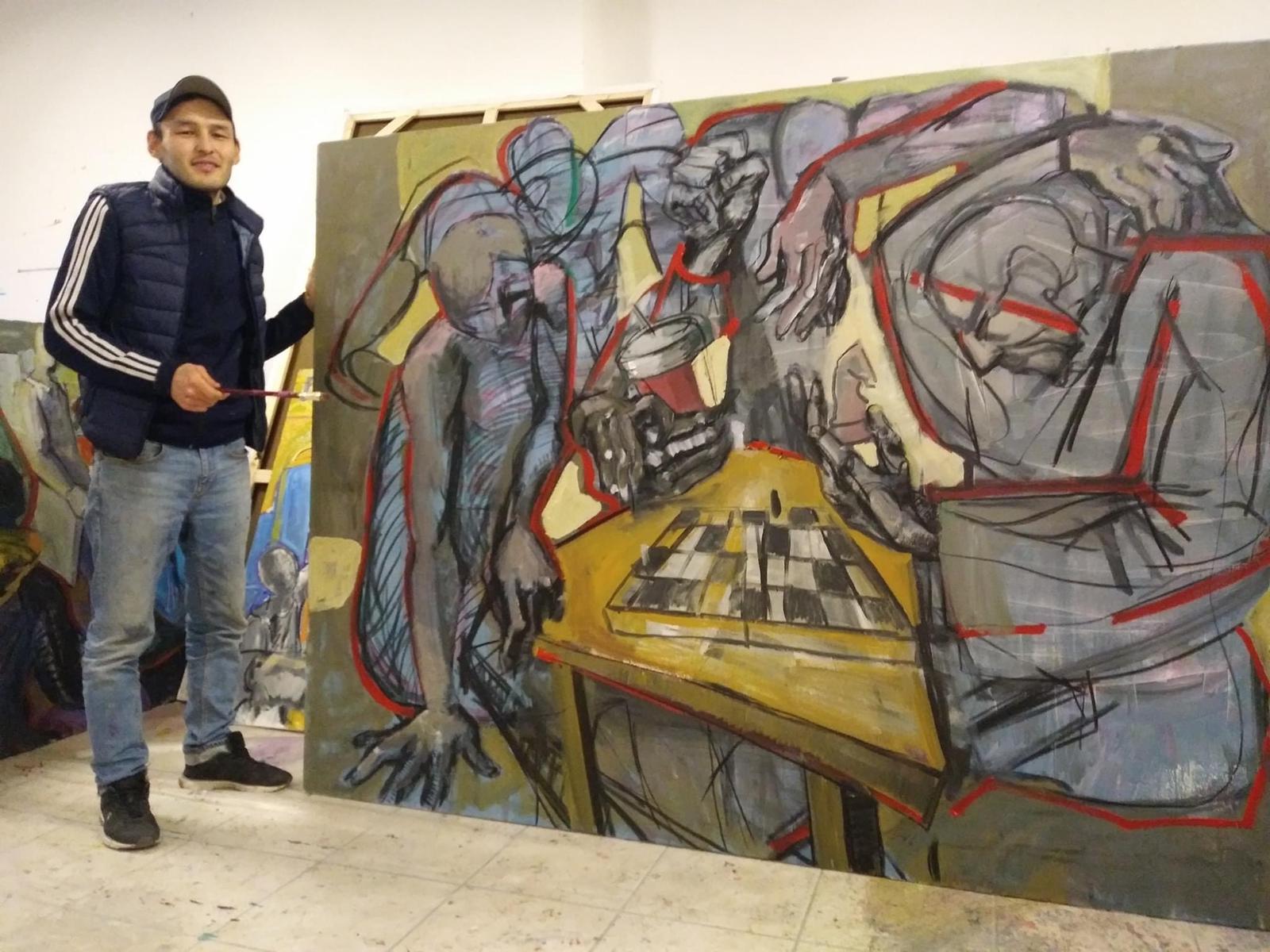 Kıbrıs Modern Sanat Müzesi için Sanatçı Aidos Seydakul Kovid-19 Salgınına Dikkat Çekmek İçin Resmetti
