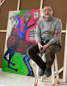 Artist Kanat Bukezhanov reflected his feelings on Covid-19 outbreak on canvas for the Cyprus Museum of Modern Arts