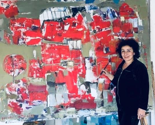 Artist Ketevan Shalamberidze depicted her feelings against coronavirus on canvas for the Cyprus Museum of Modern Arts