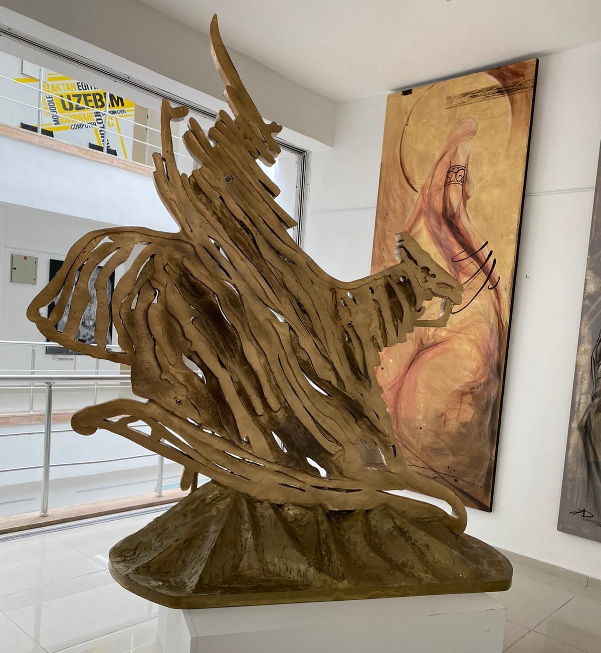 Artist Shokan Tolesh depicted the fight against the coronavirus outbreak with the sculpture he created in the embossed double-sided graphic technique for the Cyprus Museum of Modern Arts