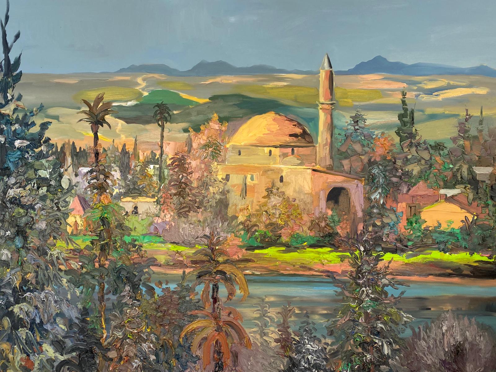 sanatci yerlan nazarkulov kibris modern sanat muzesi icin karantina gunlerinde kibris in tarihi mekanlarindan st barnabas kilisesi hala sultan camii ile girne kapisini tuvale resmetti yakin dogu universitesi i neu edu tr