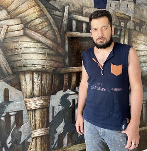 Sanatçı Mirvokhid Mirsaidov, Kıbrıs Modern Sanat Müzesi İçin Kovid 19 Karantina Günlerinde “Son Yol, Büyükbabanın Bahçesi ve Bıldırcın” Adını Verdiği Üç Eserini Tuvale Yansıttı