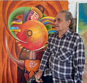 В дни карантина, художник Асгат Диникеев специально для Кипрского Музея Современного Искусства подготовил 3 работы: «Перед Праздником», «Борец», «Шаман»