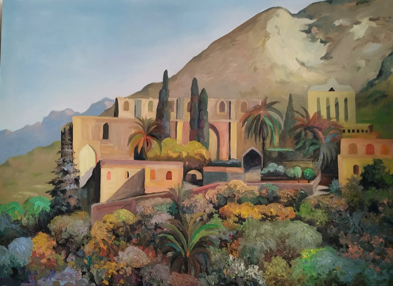 Sanatçı Yerlan Nazarkulov, Kıbrıs Modern Sanat Müzesi için “Bella Pais Manastırı”, “Koloş Kalesi” ve “Lefkoşa’nın Fethi ” Adlı Eserlerini Tuvaline Yansıtarak Sanatseverlerin Beğenisine Sundu
