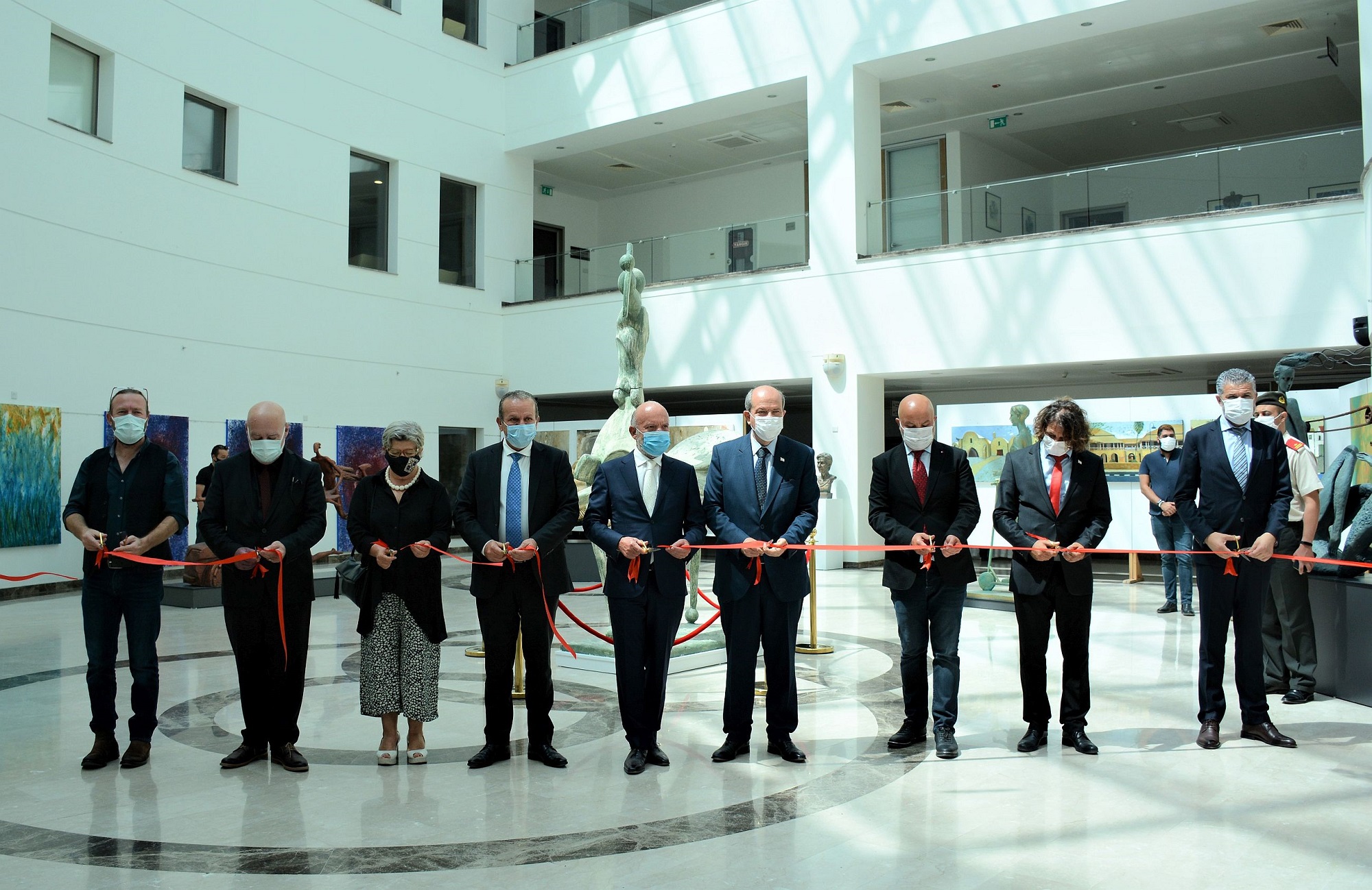 The February Exhibition of Fine Arts, inaugurated by President Ersin Tatar, will be open to visitors at the Near East University Hospital Exhibition Hall until 20 June