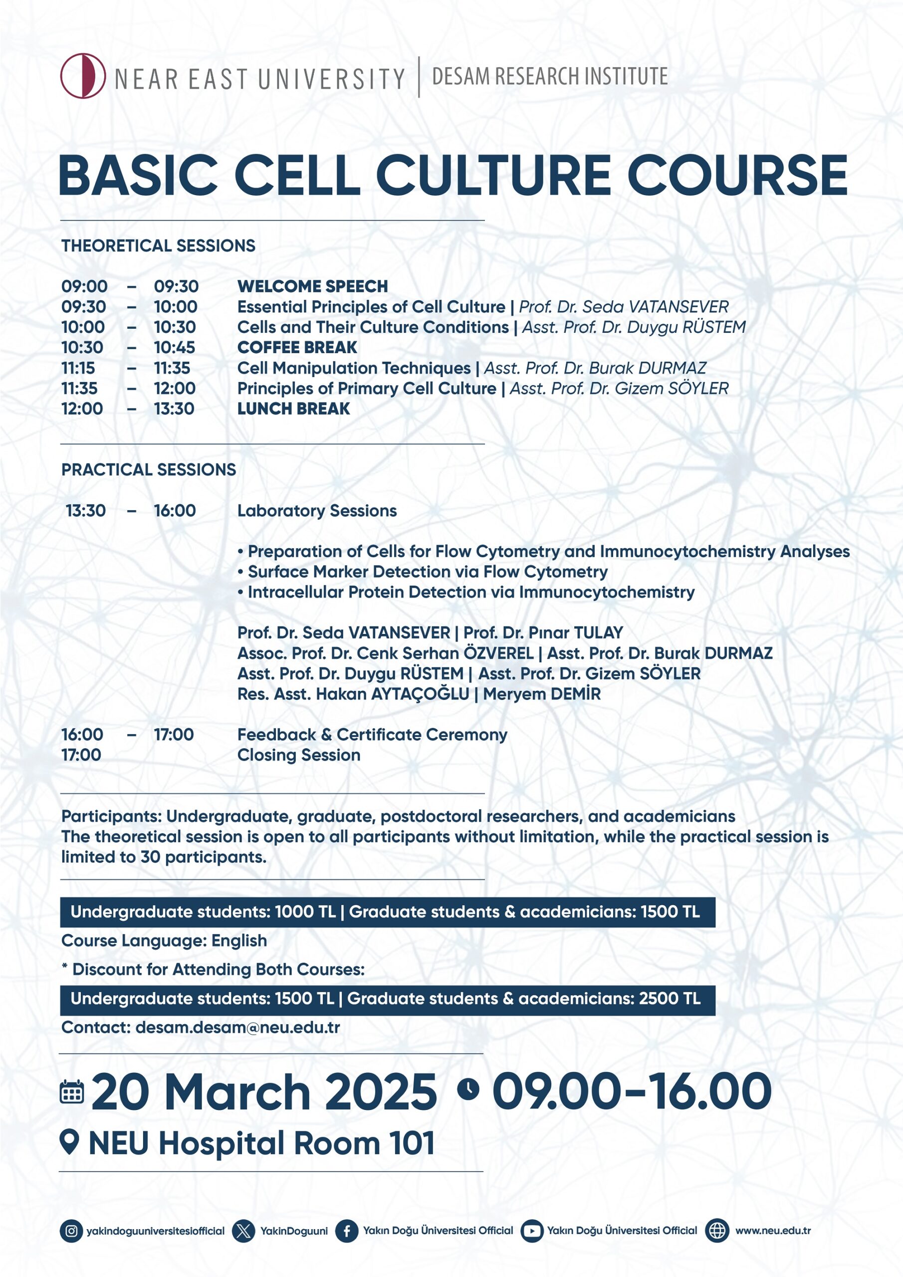 Basıc Cell Culture Course – Advanced Cell Culture Course – Near East ...